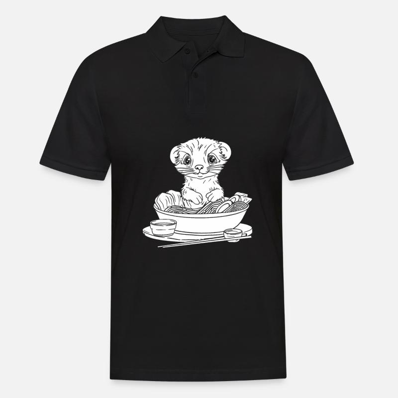 Frettchen Iltis - Männer Poloshirt - Schwarz