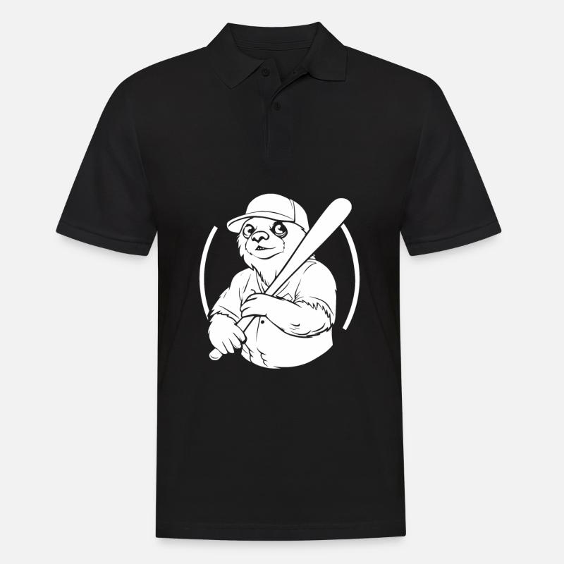 Faultier - Männer Poloshirt - Schwarz