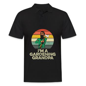 Hobbygärtner Garten Opa Gärtnerischer Opa - Männer Poloshirt - Schwarz - Vorne - Kai (181cm)