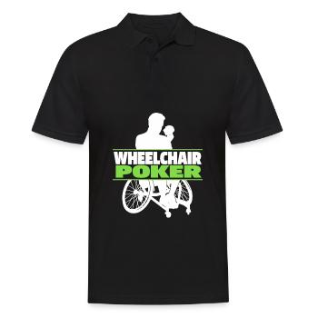 Poker Rollstuhl - Männer Poloshirt - Schwarz - Vorne - Kai (181cm)