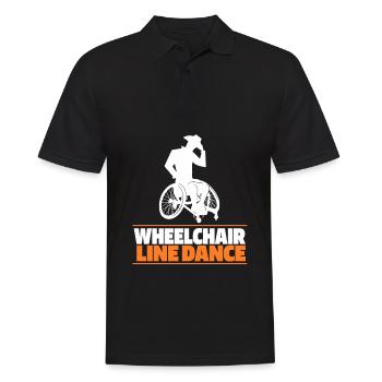 Line Dance Rollstuhl - Männer Poloshirt - Schwarz - Vorne - Kai (181cm)