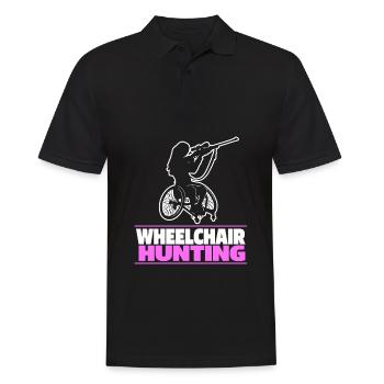 Jagen Jäger Jagd Cool Wheelchair Hunting - Männer Poloshirt - Schwarz - Vorne - Kai (181cm)