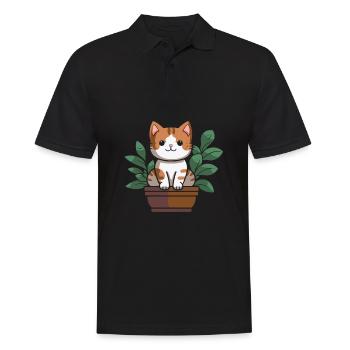 Hobbygärtner Garten Katzenartig Gartenkatze - Männer Poloshirt - Schwarz - Vorne - Kai (181cm)