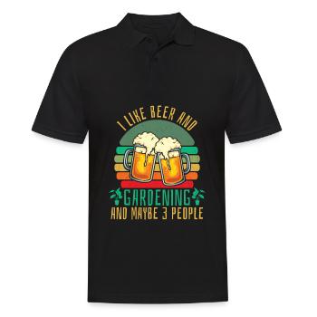 Hobby Gardener Garden Garden Beer - Men's Polo Shirt - black - Front - Kai (181cm)