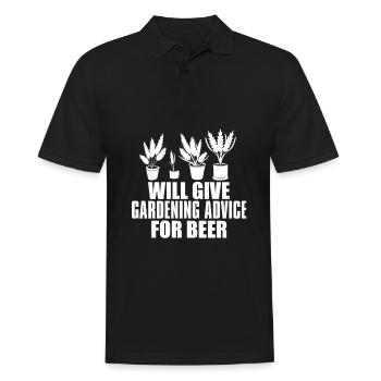 Hobby Gardener Garden Funny Garden Bière - Polo Homme - noir - Devant - Kai (181cm)