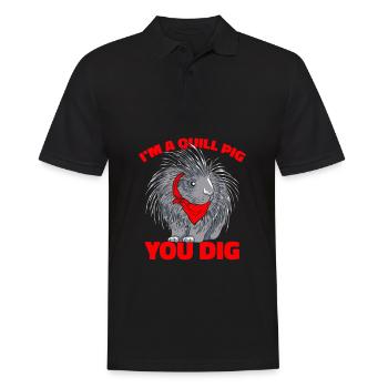 Stachelschwein Lustig - Männer Poloshirt - Schwarz - Vorne - Kai (181cm)