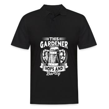 Hobby jardinier houblon de jardin bière de jardin - Polo Homme - noir - Devant - Kai (181cm)