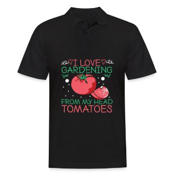 Hobby Gardener Garden Tomatoes Garden Christmas - Men's Polo Shirt - black - Front - Kai (181cm)