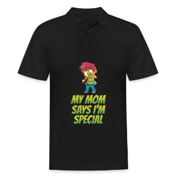 Mom Mutter Mutter My Mom Says Im Special - Männer Poloshirt - Schwarz - Vorne - Kai (181cm)