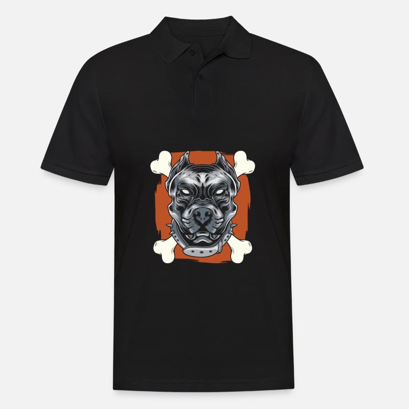Pitbull Knochen Pitbull Verbot - Männer Poloshirt - Schwarz