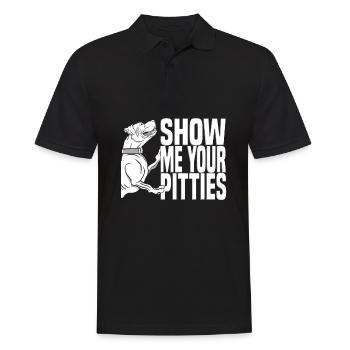 Pitbull Cool Pitbull Verbot Show Me Your Pitties - Männer Poloshirt - Schwarz - Vorne - Kai (181cm)