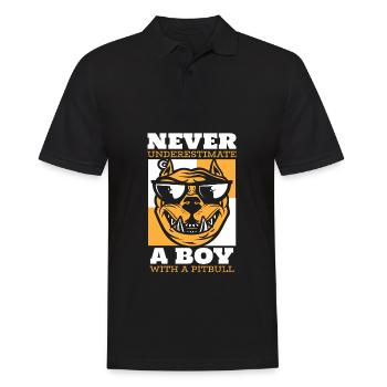 Pitbull Lustig Pitbull Verbot - Männer Poloshirt - Schwarz - Vorne - Kai (181cm)