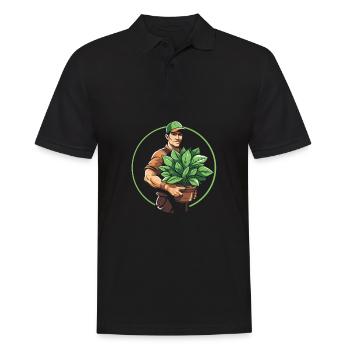 Jardinier amateur jardin maman - Polo Homme - noir - Devant - Kai (181cm)