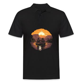 Rafting - Männer Poloshirt - Schwarz - Vorne - Kai (181cm)