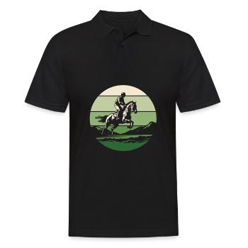 Horse Equestrian Endurance Riding - Men's Polo Shirt - black - Front - Kai (181cm)