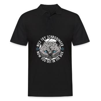 Physics Phyker Cat Quantum Physics - Men's Polo Shirt - black - Front - Kai (181cm)