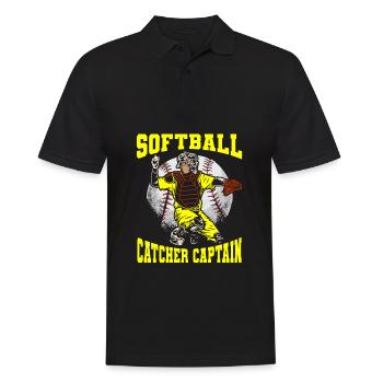 Softball - Männer Poloshirt - Schwarz - Vorne - Kai (181cm)