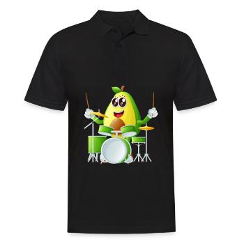 Schlagzeug Drummer Schlagzeuger Avocado - Männer Poloshirt - Schwarz - Vorne - Kai (181cm)