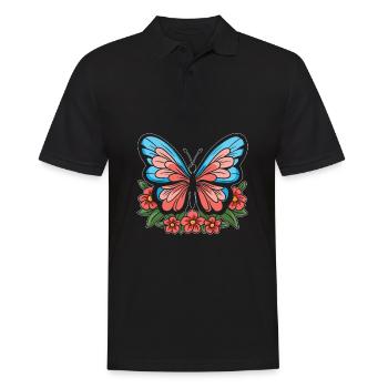 Fleurs de papillon - Polo Homme - noir - Devant - Kai (181cm)