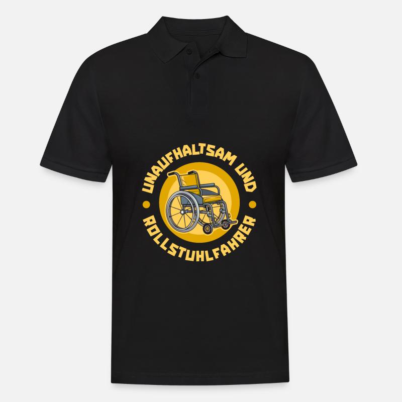 Rollstuhl Rollstuhlfahrer Cool - Männer Poloshirt - Schwarz