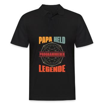 Entwickler Coder Programmierer - Männer Poloshirt - Schwarz - Vorne - Kai (181cm)