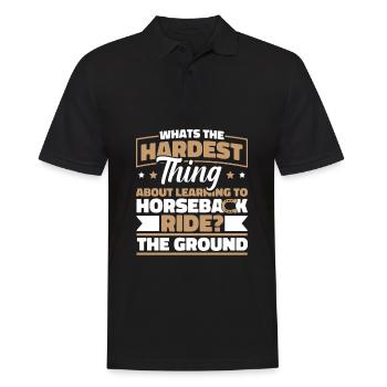 Horse Equestrian Funny Endurance Riding - Men's Polo Shirt - black - Front - Kai (181cm)