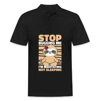 Faultier Faultier Yoga - Männer Poloshirt - Schwarz - Vorne - Kai (181cm)