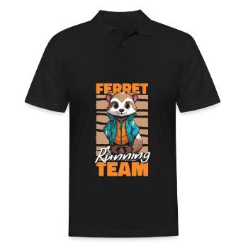 Putois furet en course - Polo Homme - noir - Devant - Kai (181cm)