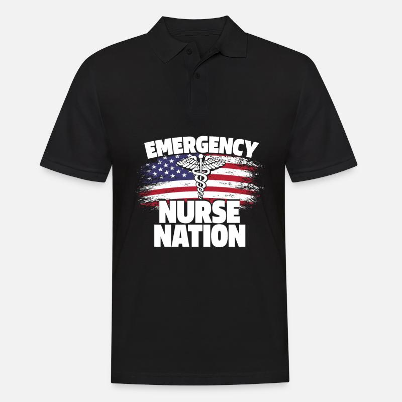 Krankenschwester US Flagge - Männer Poloshirt - Schwarz