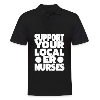 Krankenschwester Notfallkrankenschwester - Männer Poloshirt - Schwarz - Vorne - Kai (181cm)