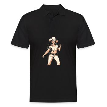 Line Dance - Männer Poloshirt - Schwarz - Vorne - Kai (181cm)