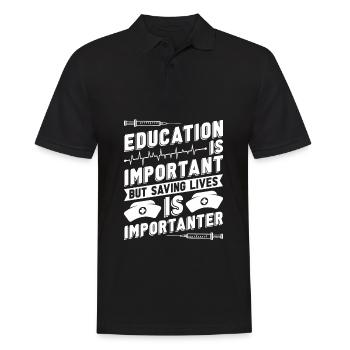 Krankenschwester Herzschlag - Männer Poloshirt - Schwarz - Vorne - Kai (181cm)