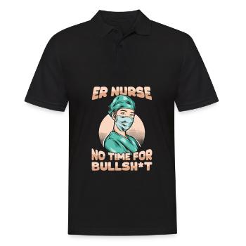 Infirmière Drôle Infirmière D’urgence - Polo Homme - noir - Devant - Kai (181cm)
