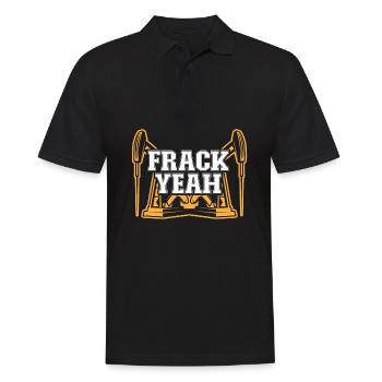 Oilfield Oil Rig Funny Fracking - Men's Polo Shirt - black - Front - Kai (181cm)