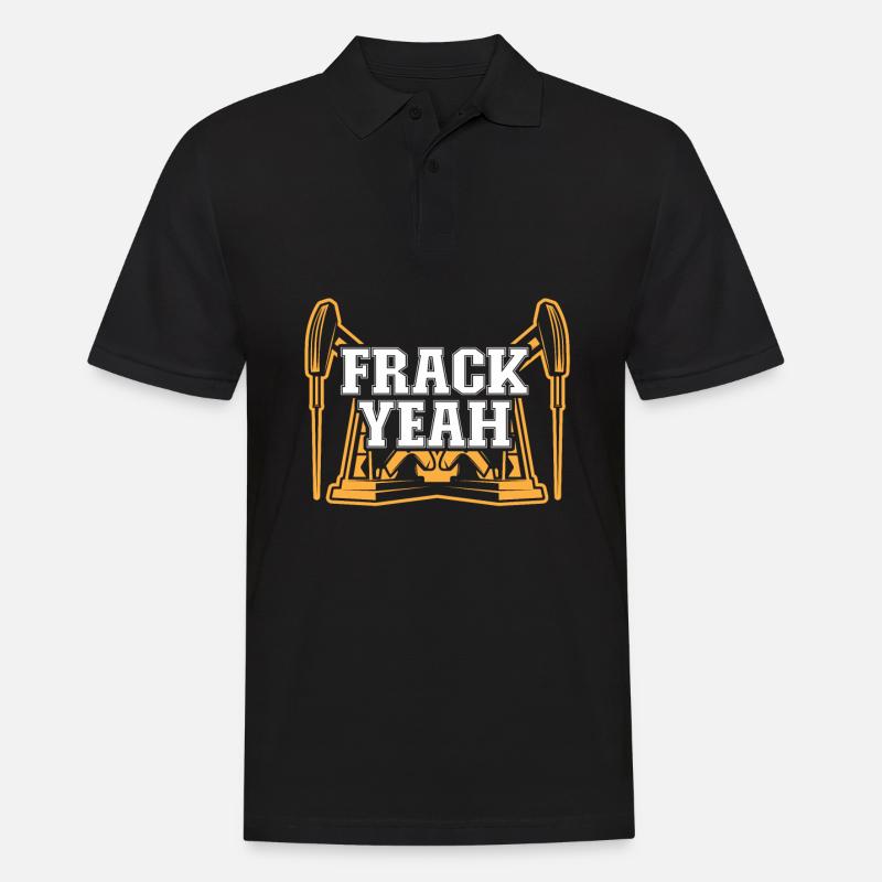 Ölfeld Bohrinsel Lustig Fracking - Männer Poloshirt - Schwarz
