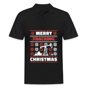 Oilfield Oil Rig Christmas Fracking - Men's Polo Shirt - black - Front - Kai (181cm)