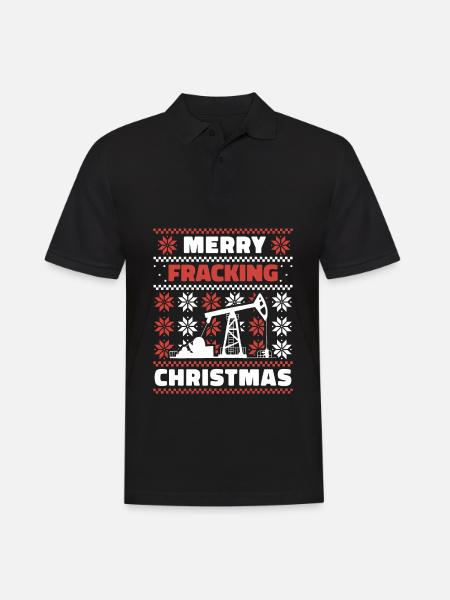 Ölfeld Bohrinsel Weihnachten Fracking - Männer Poloshirt - Schwarz