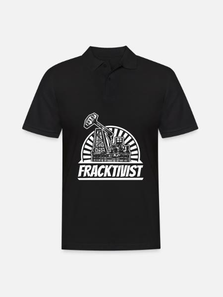 Ölfeld Bohrinsel Fracktivist Fracking - Männer Poloshirt - Schwarz