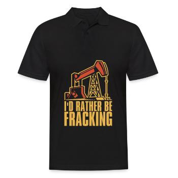 Oilfield Oil Rig Humor Fracking - Men's Polo Shirt - black - Front - Kai (181cm)