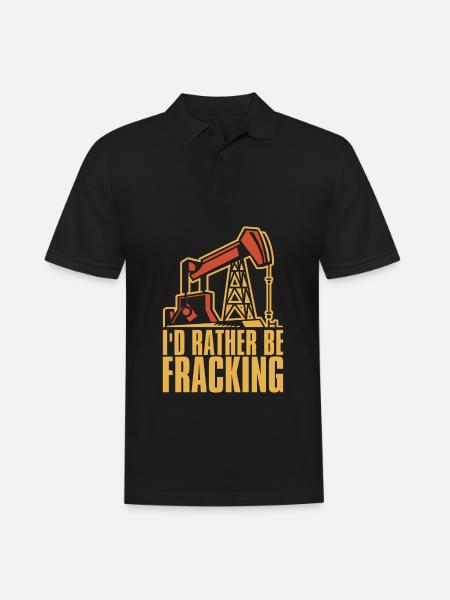 Ölfeld Bohrinsel Humor Fracking - Männer Poloshirt - Schwarz