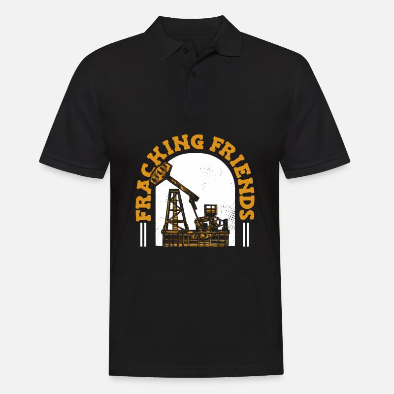 Ölfeld Bohrinsel Fracking - Männer Poloshirt - Schwarz