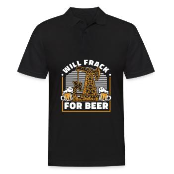 Oilfield Oil Rig Beer Fracking - Men's Polo Shirt - black - Front - Kai (181cm)