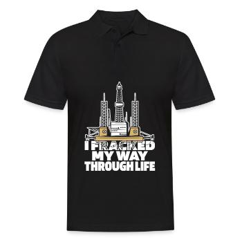 Oilfield Oil Rig Humor Fracking - Men's Polo Shirt - black - Front - Kai (181cm)