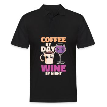 Coffee Cafe Lustig Coffee Wine - Men's Polo Shirt - black - Front - Kai (181cm)