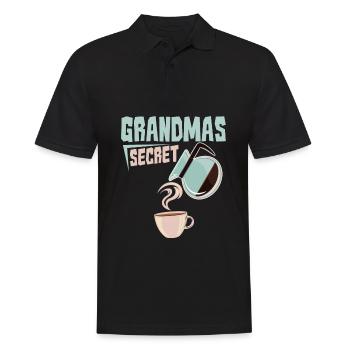 Kaffee Cafe Grandmas Secret - Männer Poloshirt - Schwarz - Vorne - Kai (181cm)