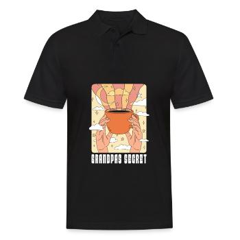 Coffee Cafe Grandfather Coffee Wine Grandpas Secret - Men's Polo Shirt - black - Front - Kai (181cm)