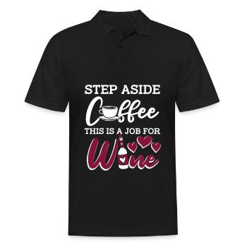 Wein Winzer Kaffee Wein - Männer Poloshirt - Schwarz - Vorne - Kai (181cm)