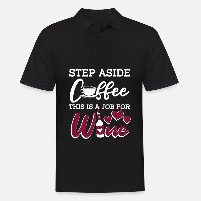 Wine, Winemaker, Coffee, Wine - Men's Polo Shirt - black