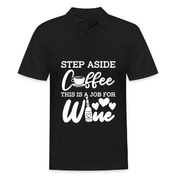 Wein Winzer Kaffee Wein - Männer Poloshirt - Schwarz - Vorne - Kai (181cm)