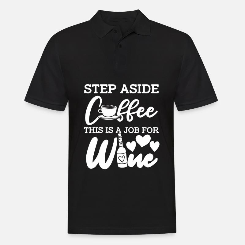Wein Winzer Kaffee Wein - Männer Poloshirt - Schwarz